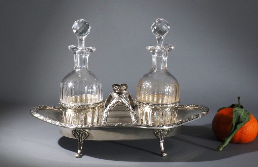 Set à condiments en cristal de Saint Louis