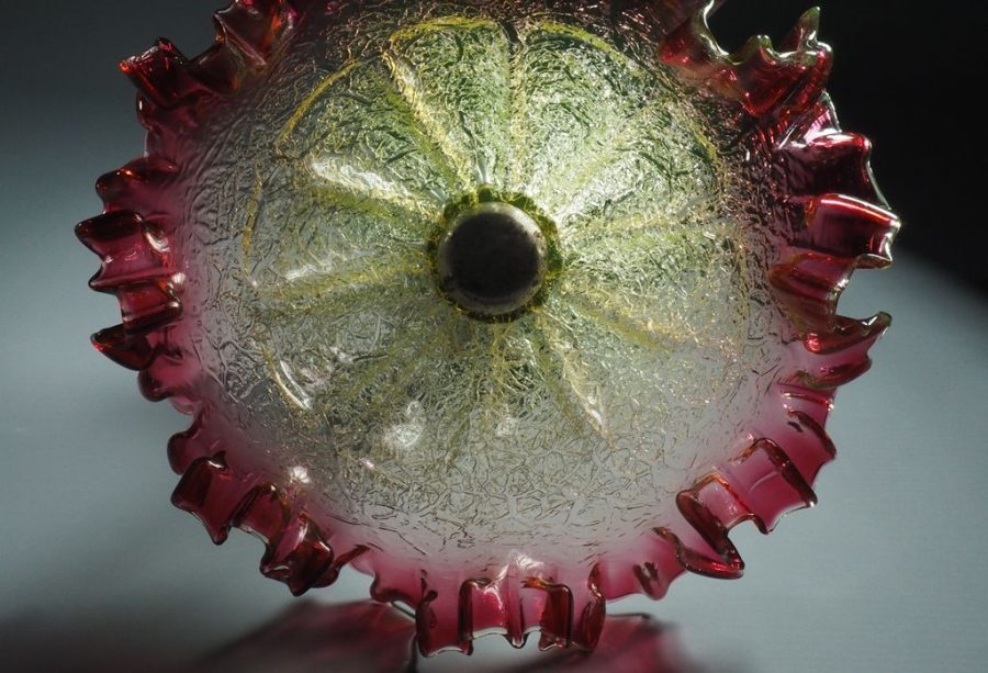 Coupe en verre bicolore, Suède, années 1900