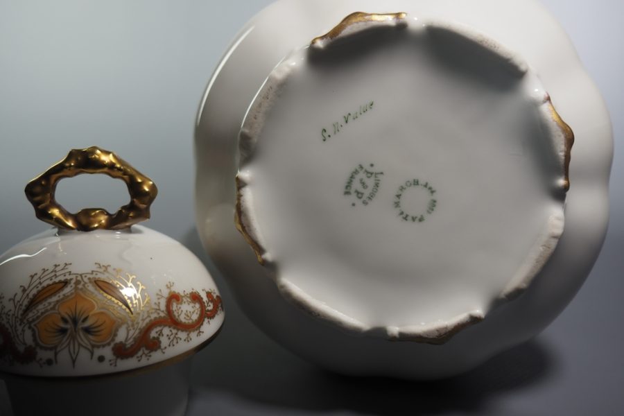 старинный фарфоровый кувшин, антикварный чайник кувшин из фарфора, фарфор Paroutaud Freres