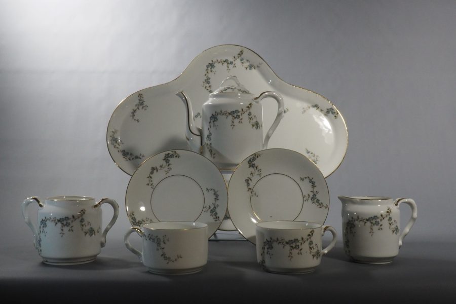 старинный фарфоровый сервиз для чая, антикварный фарфор Gerard Dufraissex & Morel, GDM/L Gerard Dufraissex & Morel/ LIMOGES)