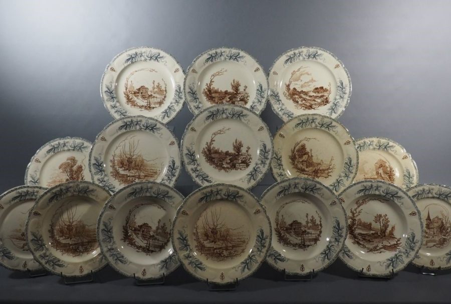 Service de table "Paysages français" (1) Service de table Choisy le Roi