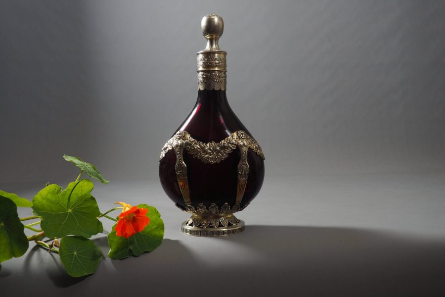 Carafe décanteur verre argent