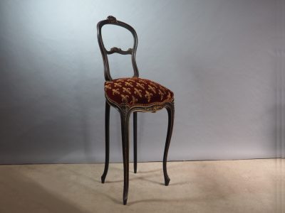 Chaise haute Napoléon III style Louis XV fleur-de-lys – mobilier français XIXe siècle