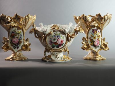 Par de jarrones de porcelana parisina del siglo XIX – Imagen 12