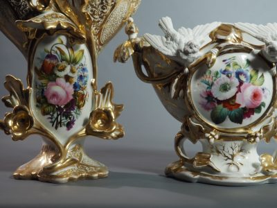 Par de jarrones de porcelana parisina del siglo XIX – Imagen 13