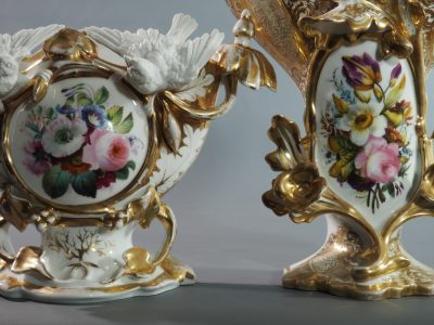 Par de jarrones de porcelana parisina del siglo XIX – Imagen 14