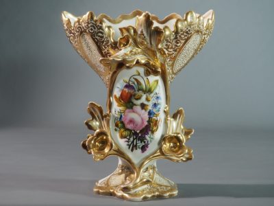 Par de jarrones de porcelana parisina del siglo XIX – Imagen 6