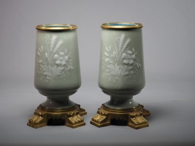Paire de vases en porcelaine céladon - époque Napoléon III – Image 5