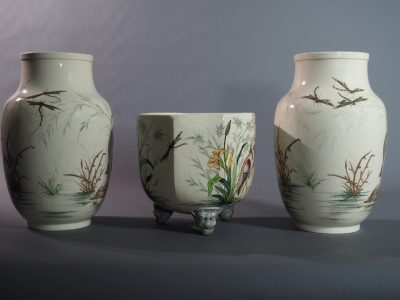 Garniture de cheminée en faïence Keller & Guérin - Lunéville – Image 5