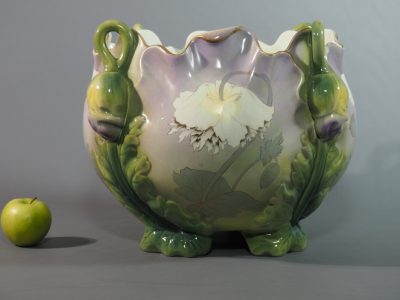 Cache-pot en faïence - Keller & Guérin, Lunéville - Art nouveau – Image 6
