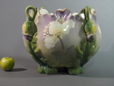 Cache-pot en faïence - Keller & Guérin, Lunéville - Art nouveau – Image 7