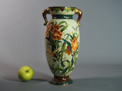 Vase en faïence de Sarreguemines XIXe siècle – Image 10