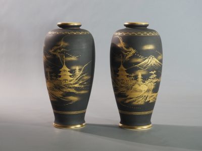 Vases Satsuma Japon - décor or peint main – Image 3