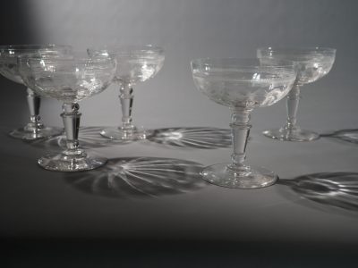 Coupes à champagne cristal gravé France vers 1900 – Image 11