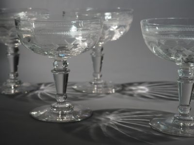 Coupes à champagne cristal gravé France vers 1900 – Image 12