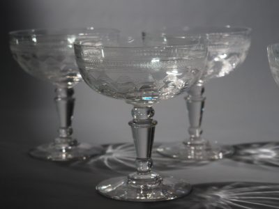Coupes à champagne cristal gravé France vers 1900 – Image 13