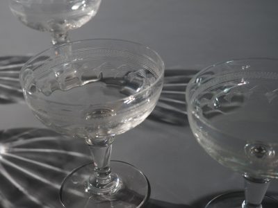 Coupes à champagne cristal gravé France vers 1900 – Image 10