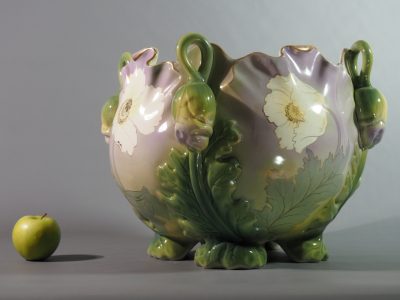 Cache-pot en faïence - Keller & Guérin, Lunéville - Art nouveau – Image 3