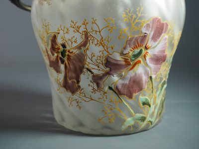 Seau à biscuits en verre émaillé avec monture argentée – Image 8