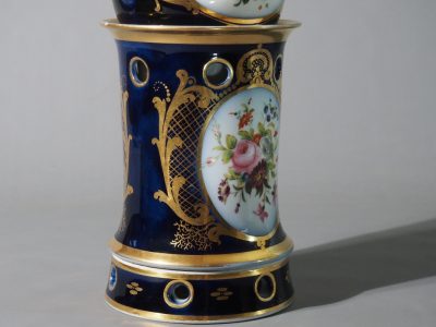 Théière en porcelaine de Paris - cobalt et bouquets - fin XIXe siècle – Image 9