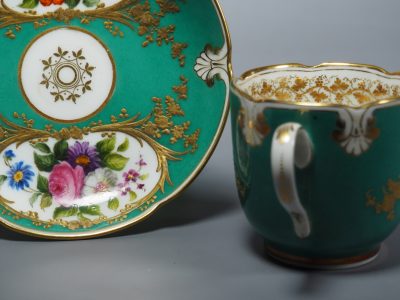 Tasse et soucoupe - porcelaine de Paris XIXe - Rihouet – Image 11