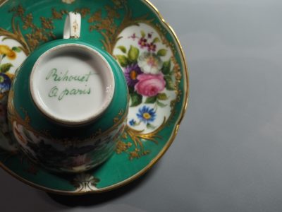 Tasse et soucoupe - porcelaine de Paris XIXe - Rihouet – Image 12