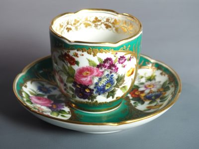 Tasse et soucoupe - porcelaine de Paris XIXe - Rihouet – Image 13