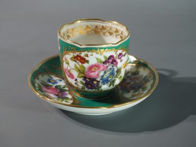 Tasse et soucoupe  - porcelaine de Paris XIXe - Rihouet – Image 6