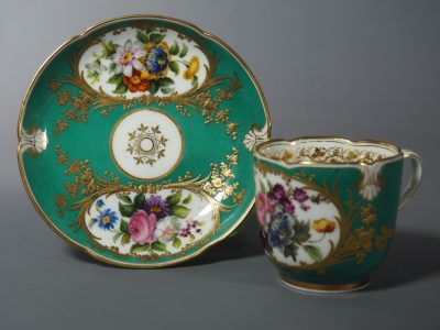 Tasse et soucoupe - porcelaine de Paris XIXe - Rihouet – Image 10