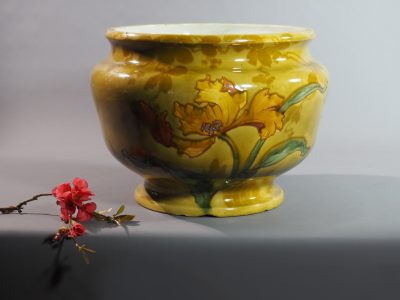 Grand cache-pot en faïence Art nouveau – Image 3