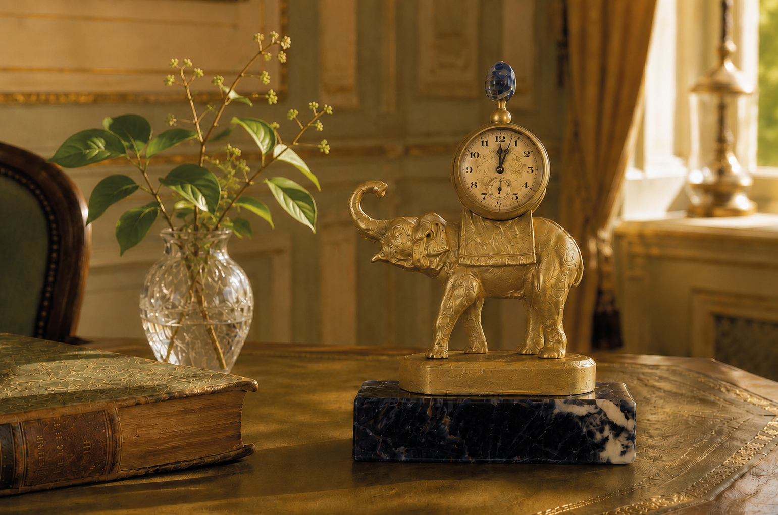 Pendule de table en bronze Ruffony