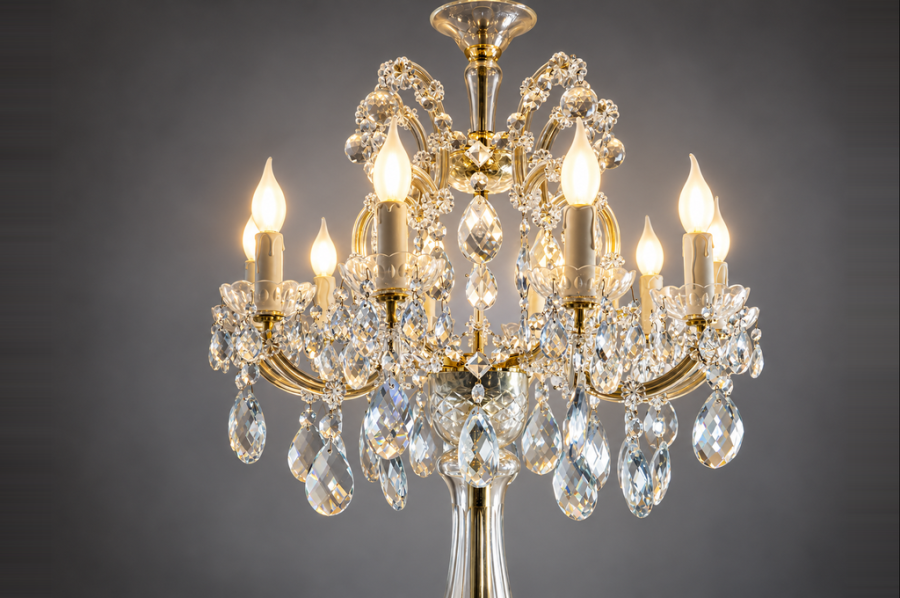 Grand lampadaire en cristal de Bohême Marie-Thérèse | Antik-France